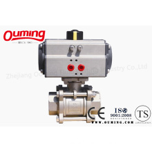 3 PC Stainless Steel Pneumatic Ball Valve